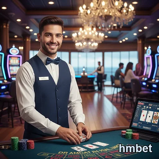 Dealer interagindo com jogadores em cassino ao vivo